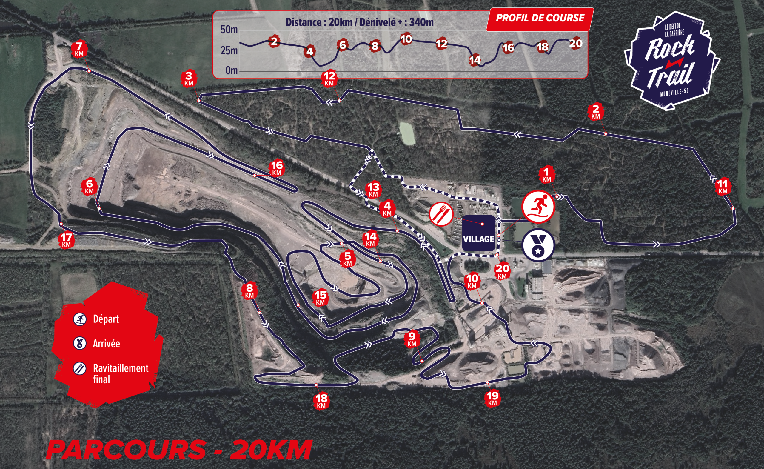 Parcours 20km du Rock n'Trail